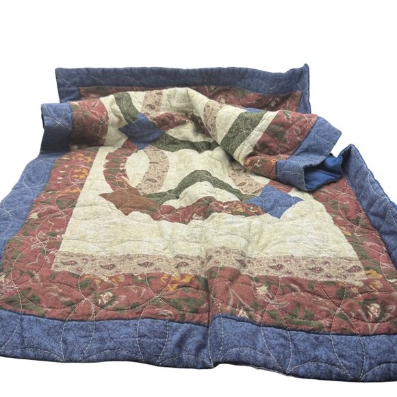 JCP Home King Size Quilt Pillow Sham Multicolor Cotton Polyester Patchwork - Picture 2 of 4